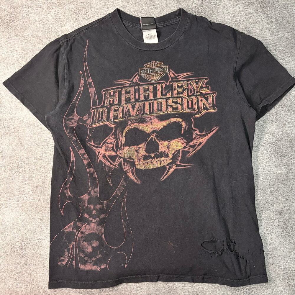 Harley Davidson Black Skull Graphic Tee